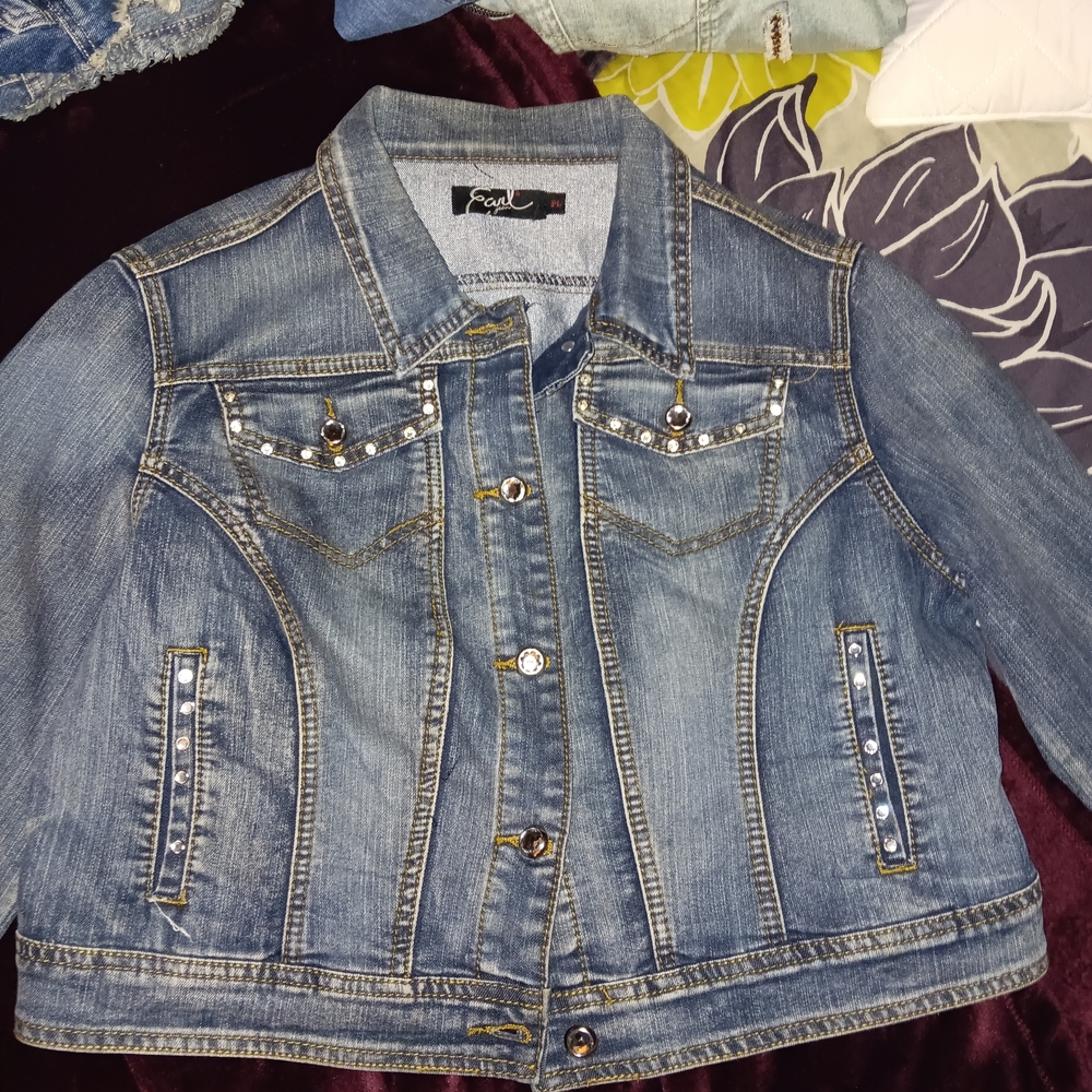 Earl Jeans Blue Studded Jean Jacket